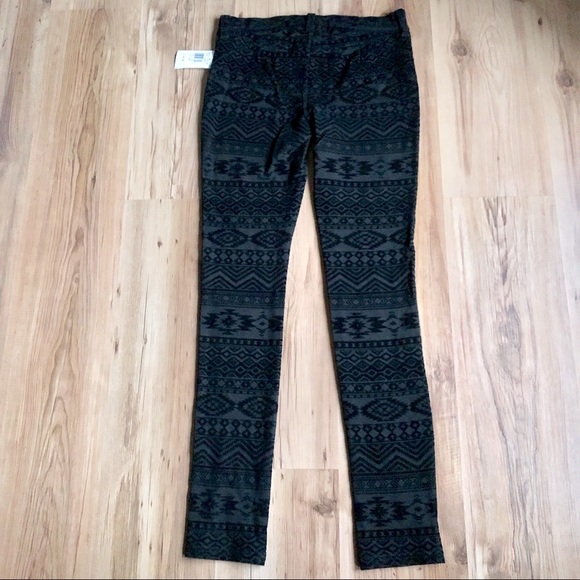 NEW BOOM BOOM Jeans Bump It Up Flocking Jegging Leggings Black Medium Juniors - Picture 2 of 14